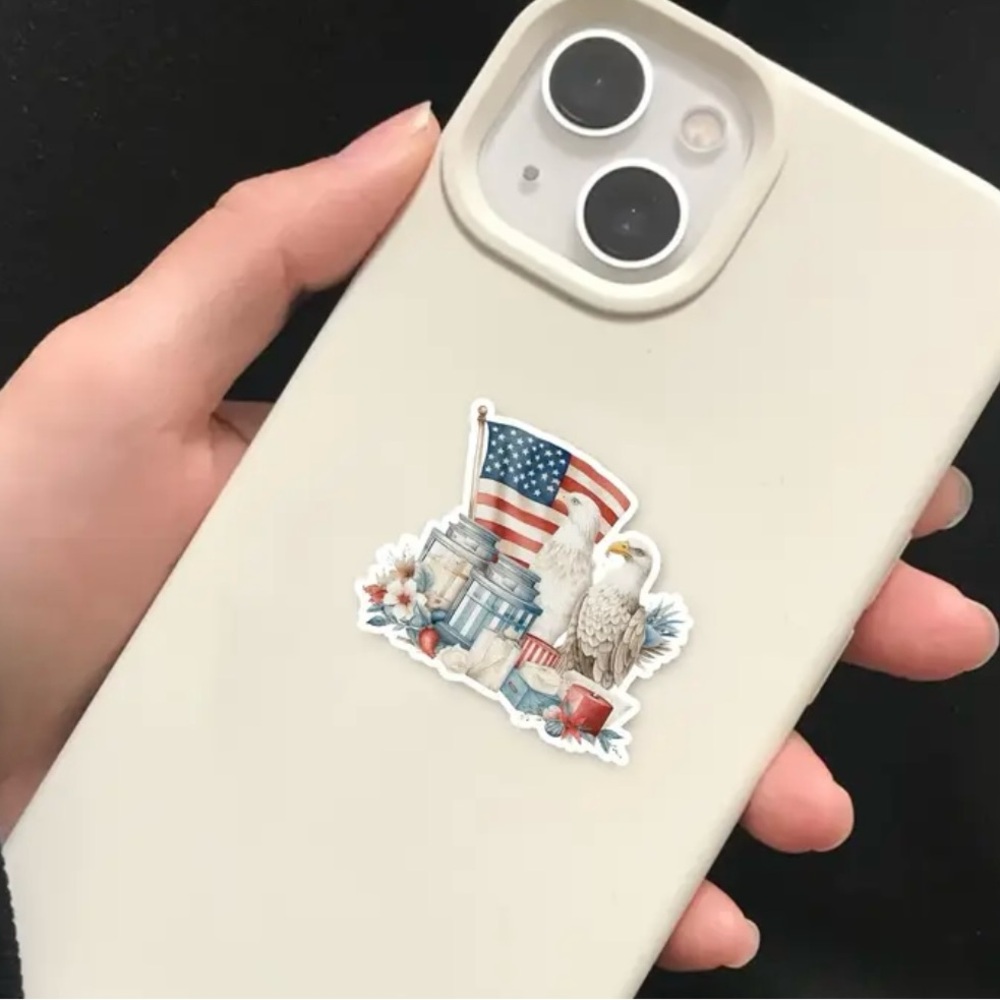 53 USA Patriotic Stickers Red White Blue United States America Flag - Picture 4 of 5